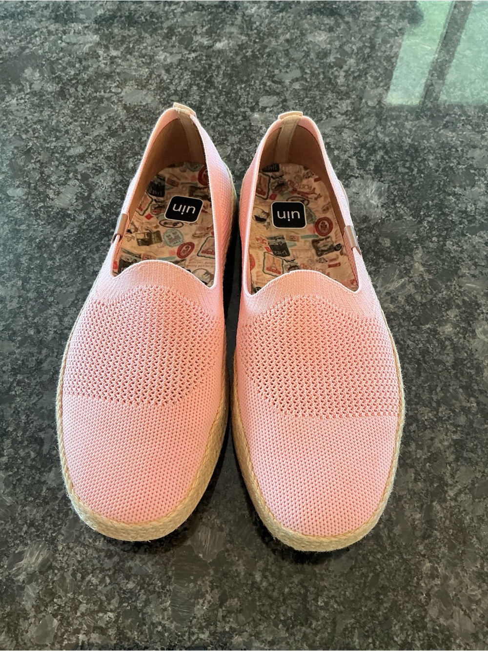 UIN Women’s Marbella Slip On Shoes knitted Comfort Pink size 9/ 40.5